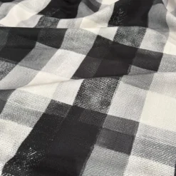 Abstract Plaid (Slub Print) Table Linen in Black
