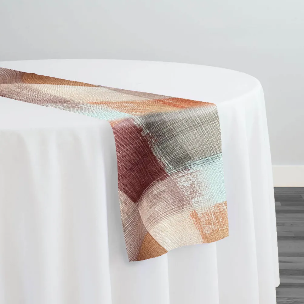 Abstract Plaid (Slub Print) Table Runner in Rust