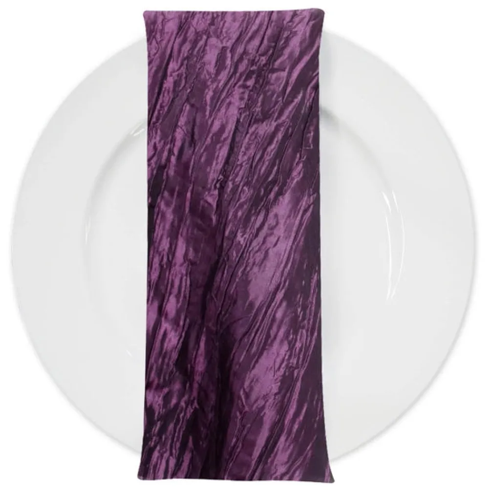 Accordion Taffeta Table Napkin in Plum