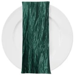 Accordion Taffeta Table Napkin in Hunter Green