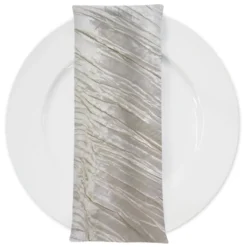 Accordion Taffeta Table Napkin in Ivory
