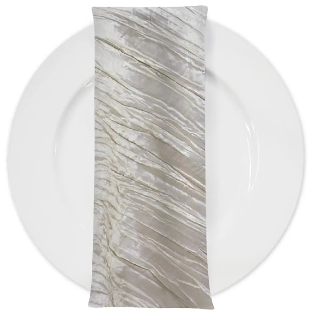 Accordion Taffeta Table Napkin in Ivory