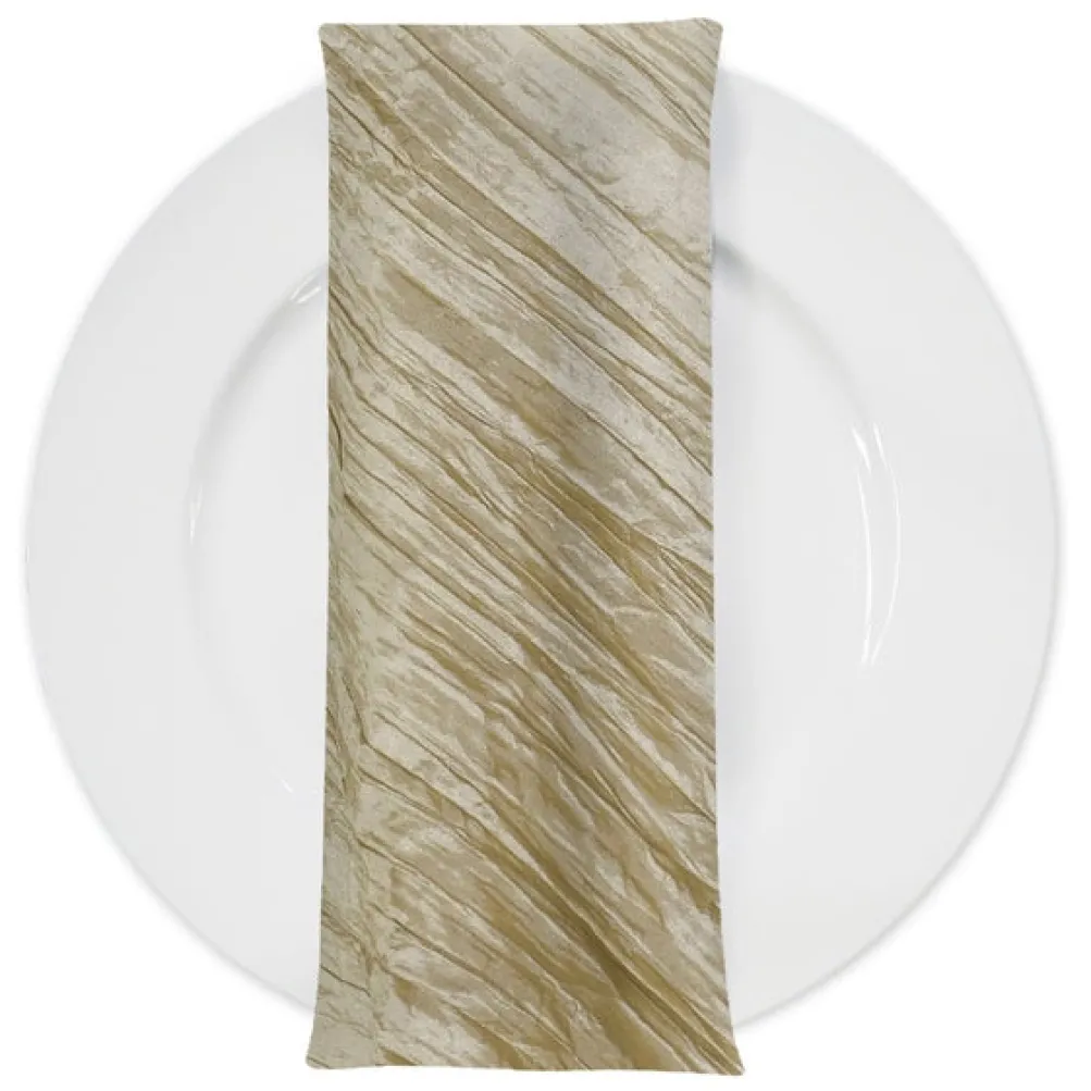 Accordion Taffeta Table Napkin in Taupe 36