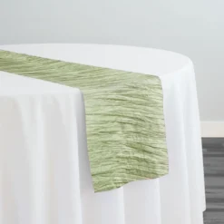 Accordion Taffeta Table Runner in Sage 103