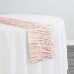Accordion Taffeta Table Runner in Rose Powder