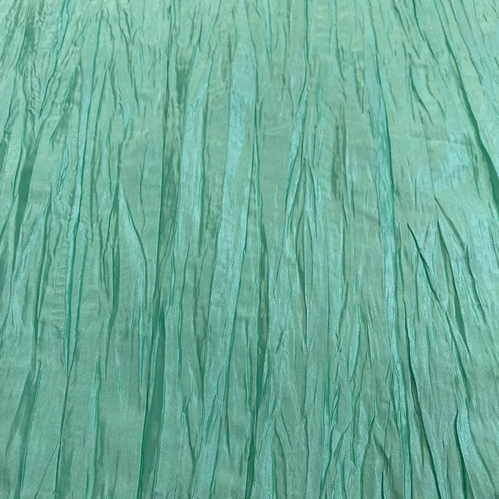 Accordion Taffeta Table Runner in Teal Green