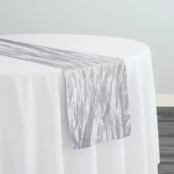 Accordion Taffeta Table Runner in Silver 097