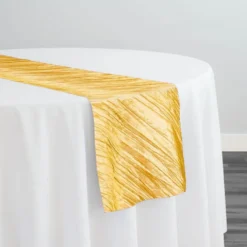 Accordion Taffeta Table Runner in Yellow