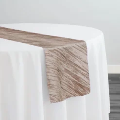Accordion Taffeta Table Runner in Taupe 36