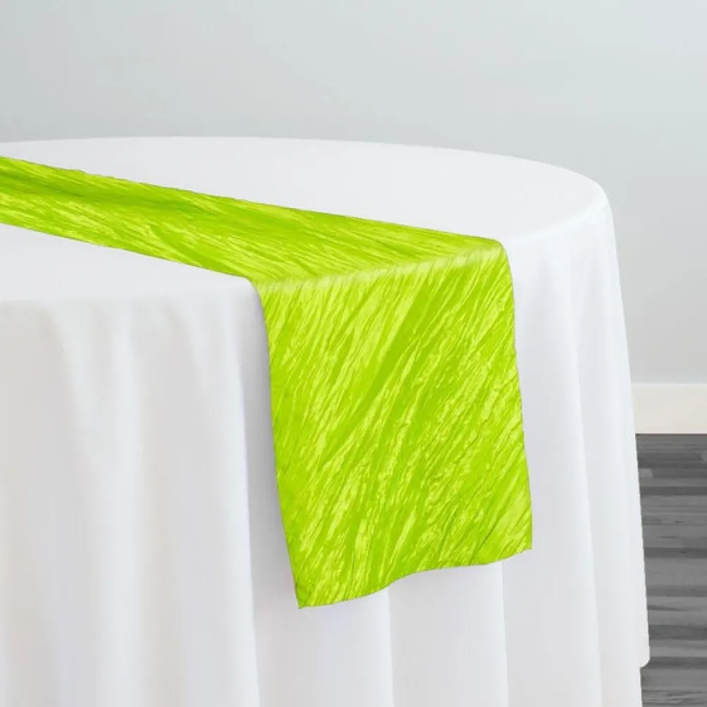 Accordion Taffeta Table Runner in Lime