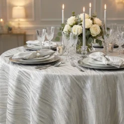 Allure Jacquard Table Linen in Ivory