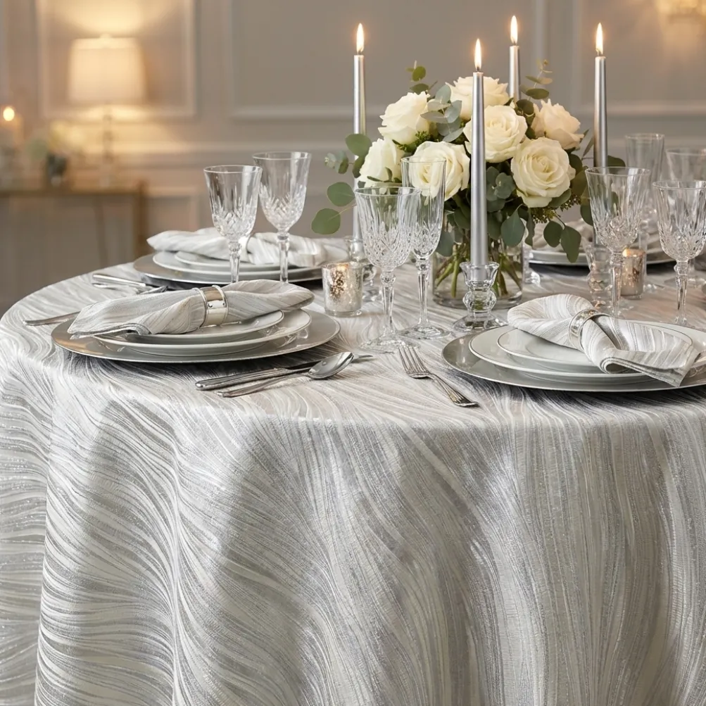 Allure Jacquard Table Linen in Ivory