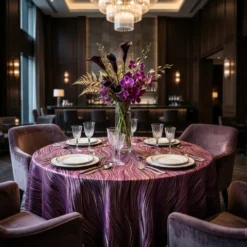 Allure Jacquard Table Linen in Mauve