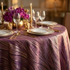 Allure Jacquard Table Linen in Mauve