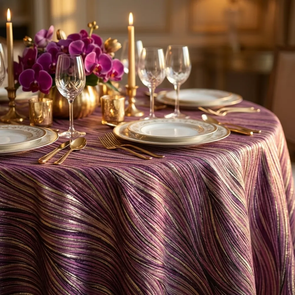 Allure Jacquard Table Linen in Mauve