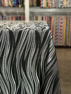 Allure Jacquard Table Linen in Black and Silver