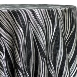 Allure Jacquard Table Linen in Black and Silver