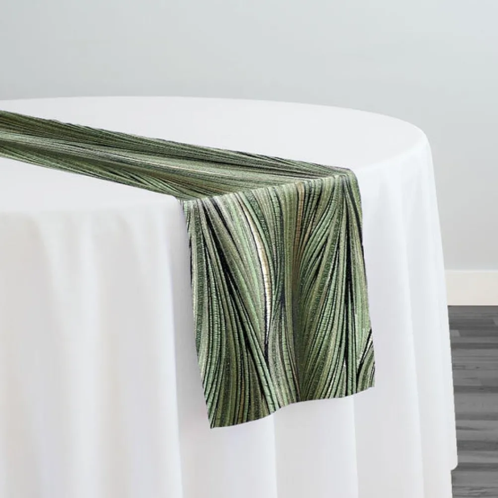 Allure Jacquard Table Runner in Green