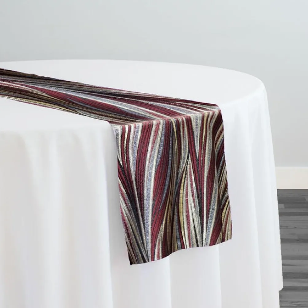 Allure Jacquard Table Runner in Burgundy