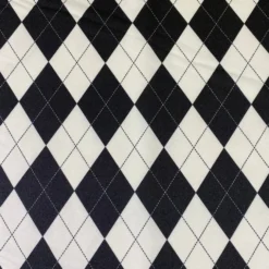Argyle (Poly Print) Table Runner in Black and White