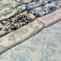 Artistry Bloom (Slub Print) Table Linen in Lt Blue