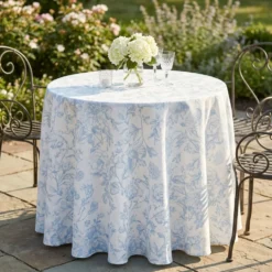 Artistry Bloom (Slub Print) Table Linen in Lt Blue