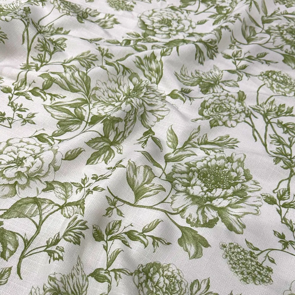 Artistry Bloom (Slub Print) Table Linen in Sage