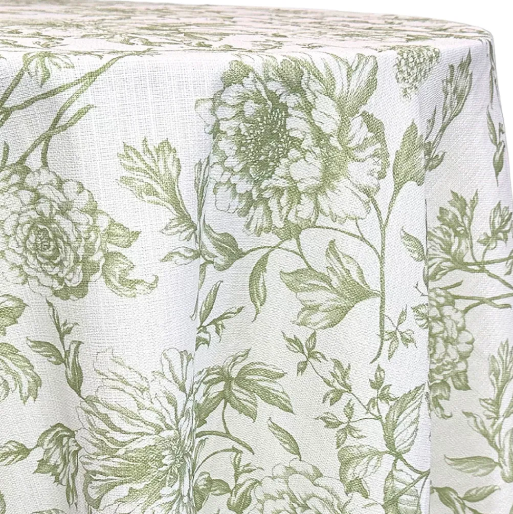 Artistry Bloom (Slub Print) Table Linen in Sage