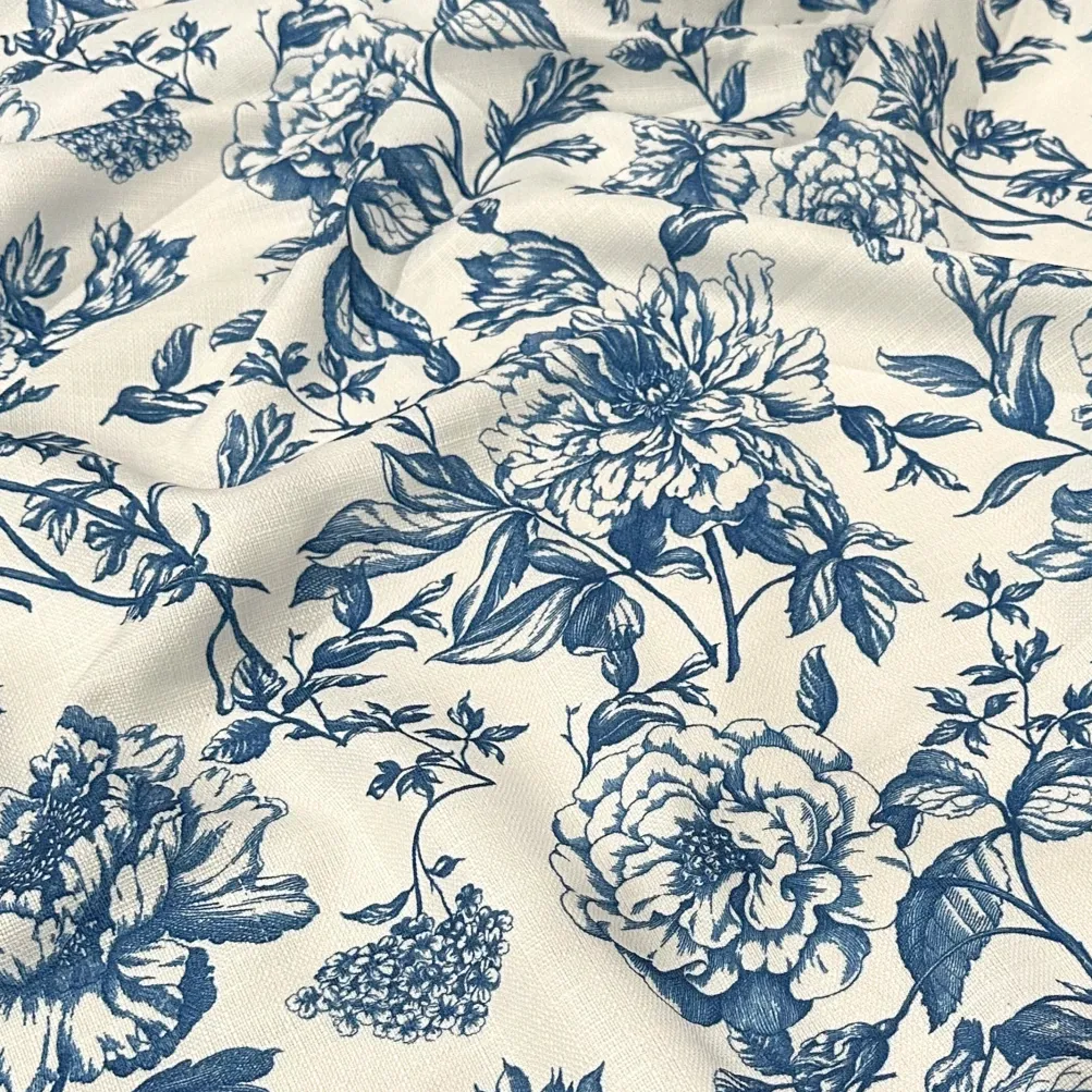 Artistry Bloom (Slub Print) Table Linen in Royal
