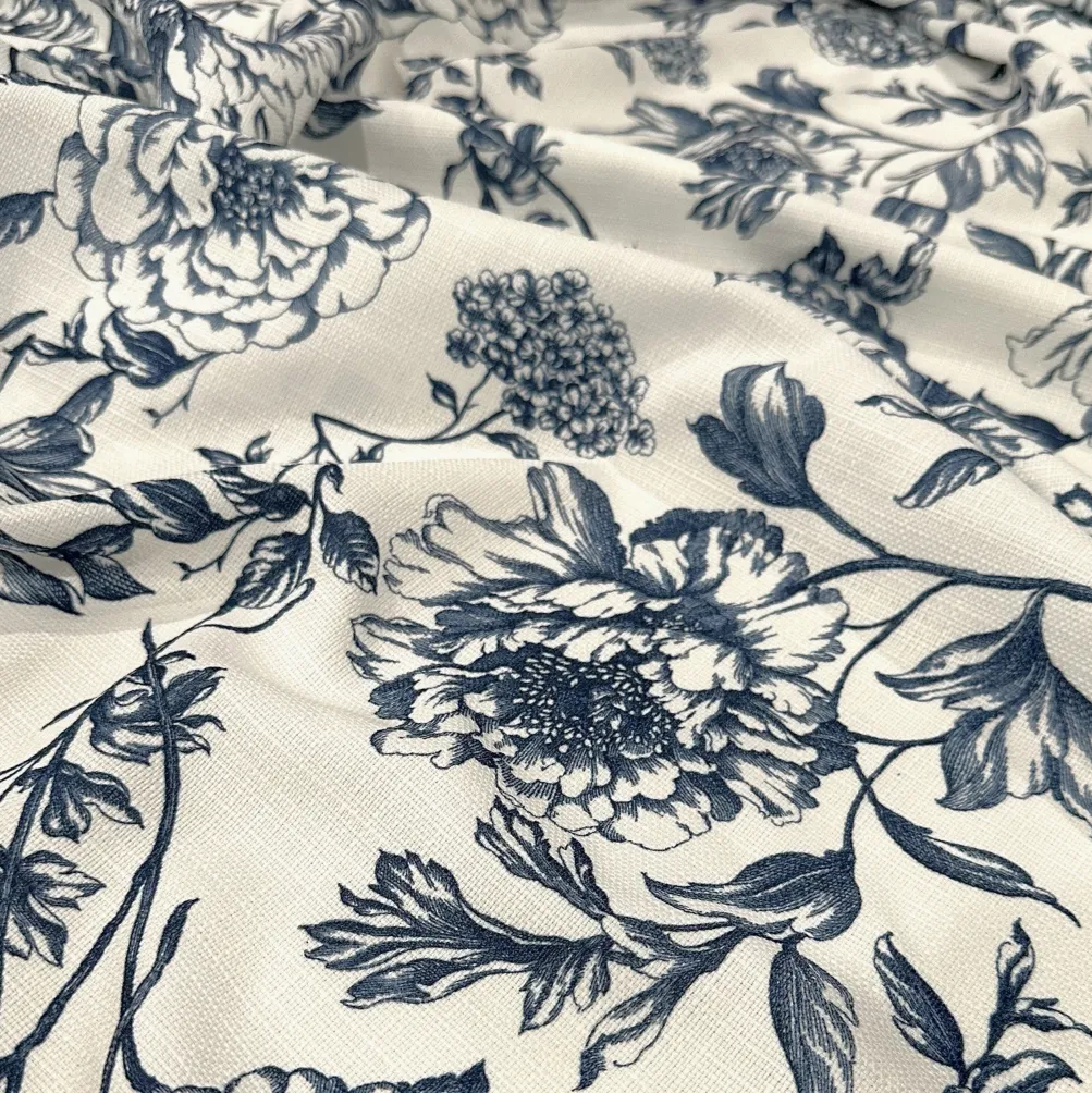 Artistry Bloom (Slub Print) Table Linen in Navy