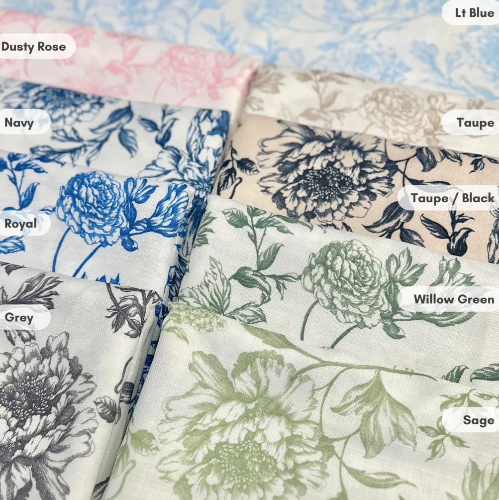 Artistry Bloom (Slub Print) Table Runner in Royal