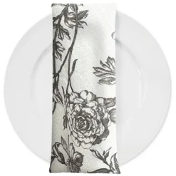 Artistry Bloom (Slub Print) Table Napkin in Grey