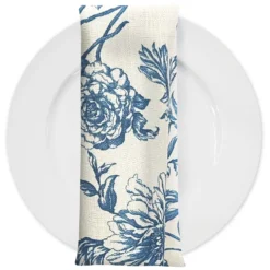 Artistry Bloom (Slub Print) Table Napkin in Royal