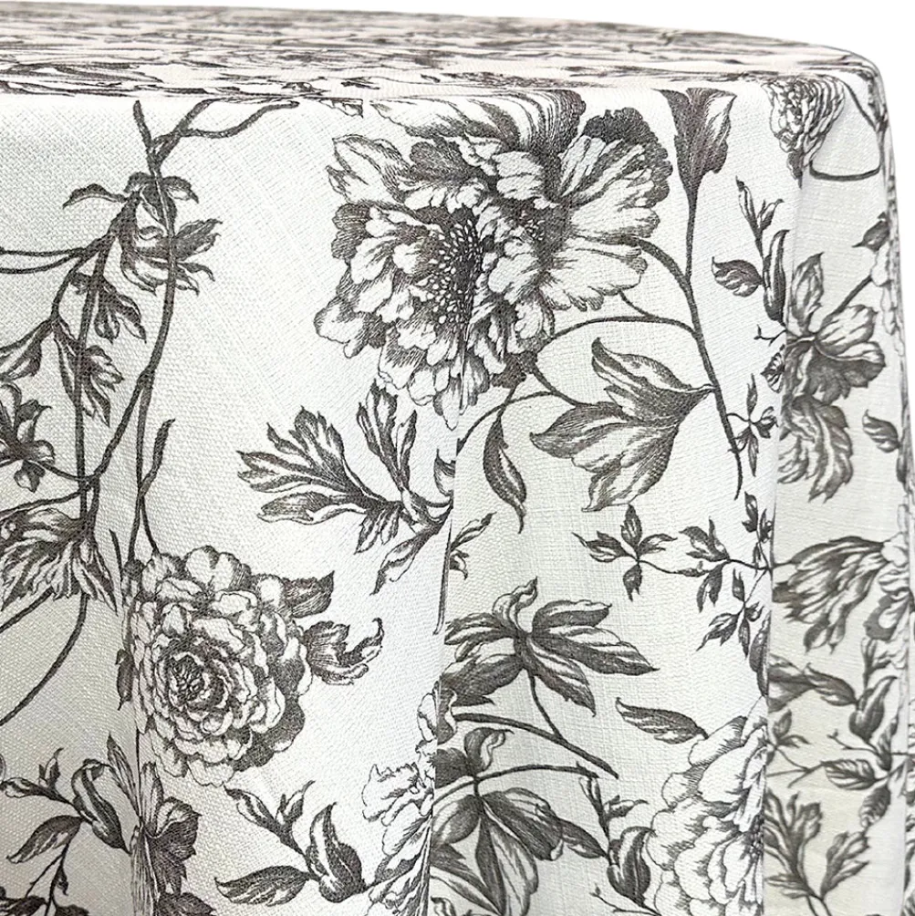 Artistry Bloom (Slub Print) Table Linen in Grey
