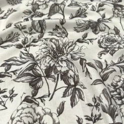 Artistry Bloom (Slub Print) Table Linen in Grey