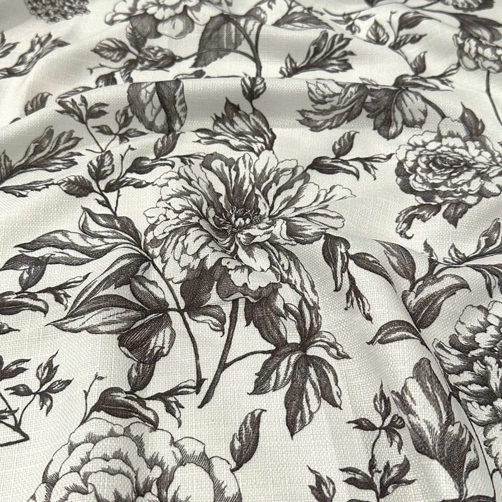 Artistry Bloom (Slub Print) Table Linen in Grey