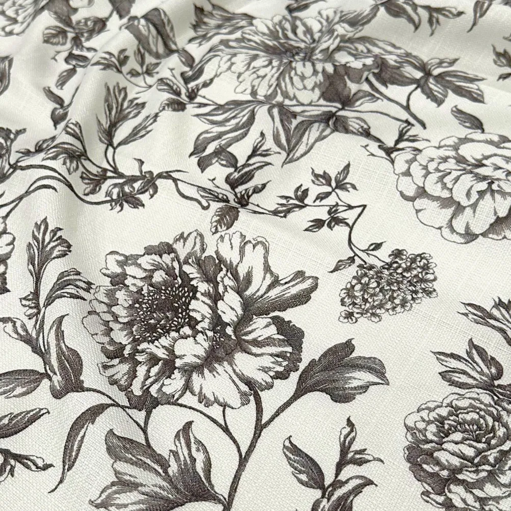Artistry Bloom (Slub Print) Table Linen in Grey