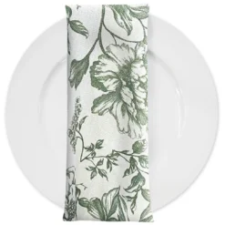 Artistry Bloom (Slub Print) Table Napkin in Willow Green