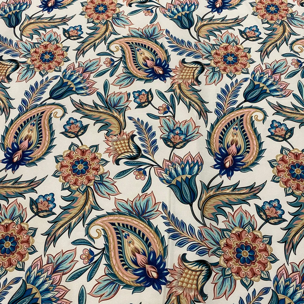 Asian Paisley (Dupioni) Table Linen in Teal