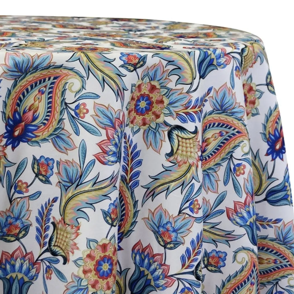 Asian Paisley (Dupioni) Table Linen in Blue