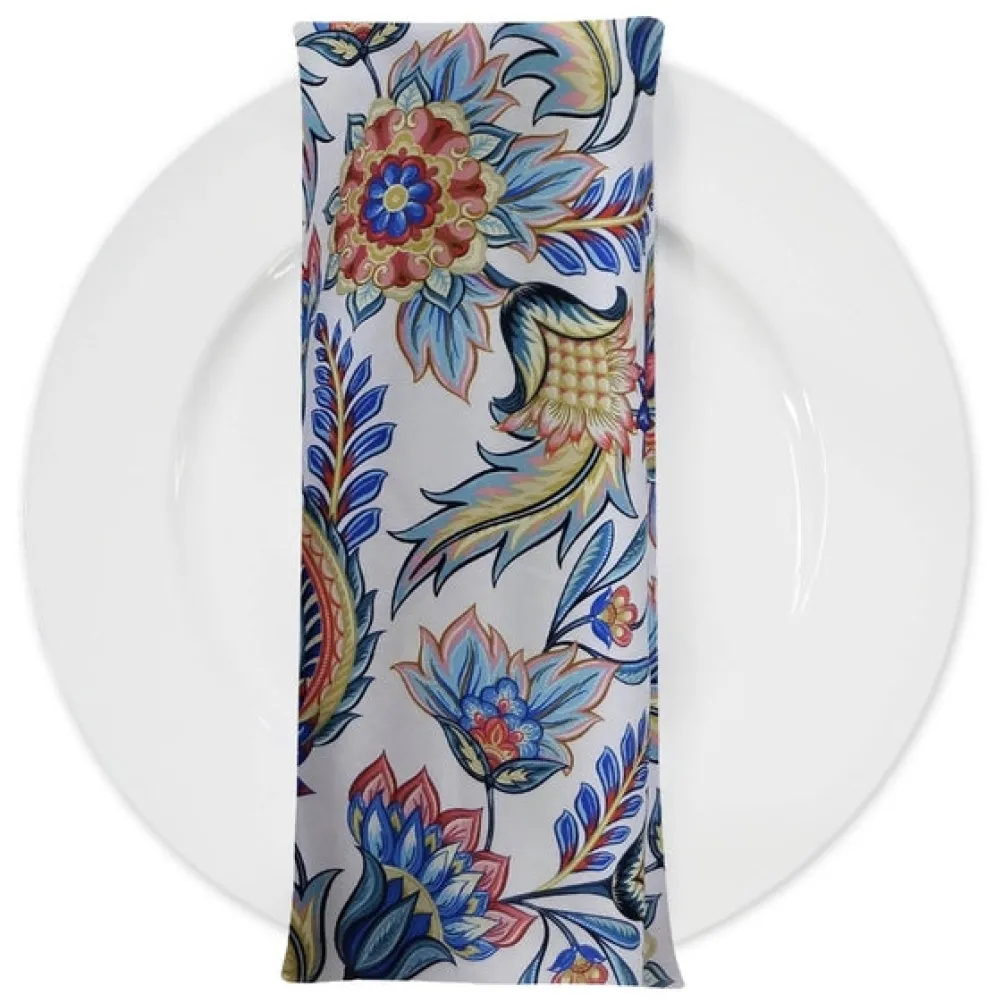 Asian Paisley (Dupioni) Table Napkin in Blue