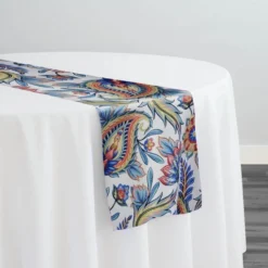 Asian Paisley (Dupioni) Table Runner in Blue