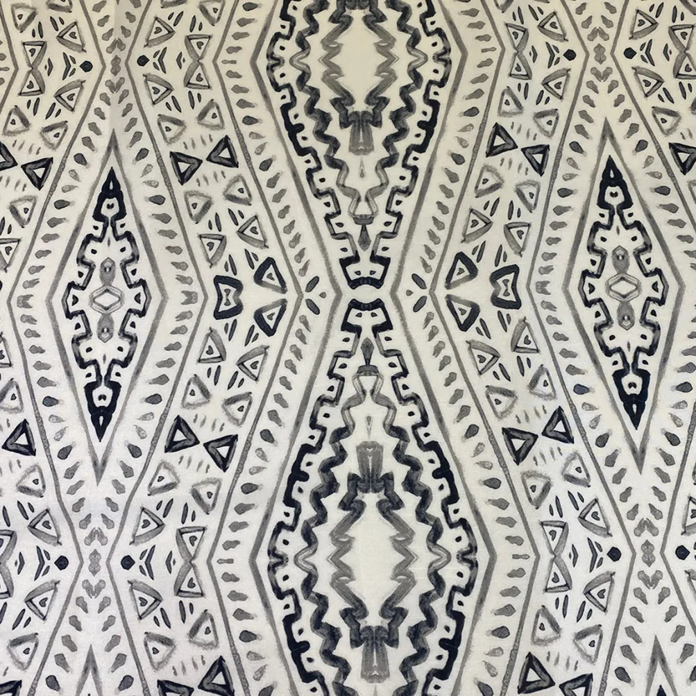 Aztec Print (Dupioni) Table Linen in Steel Blue