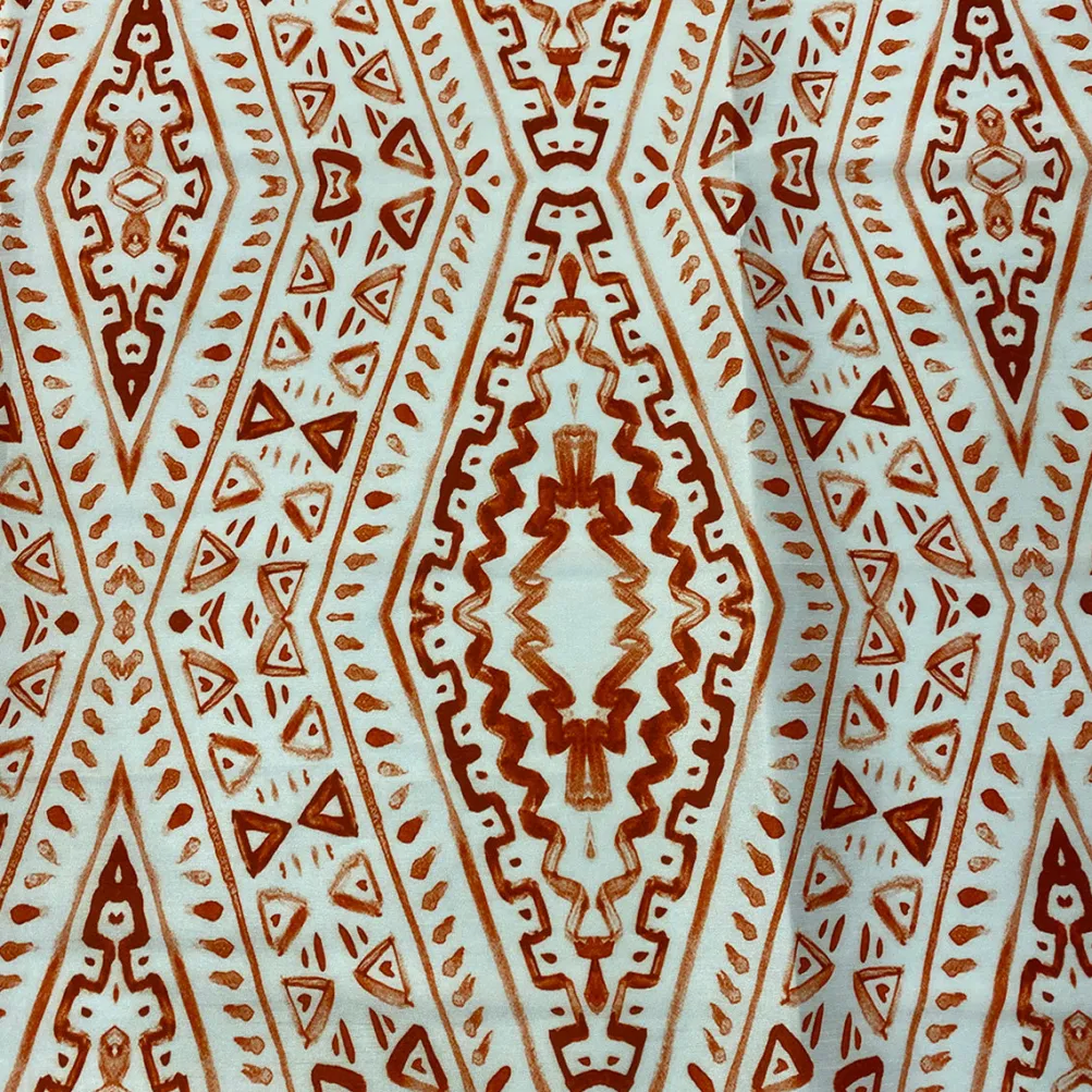 Aztec Print (Dupioni) Table Linen in Orange