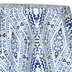 Aztec Print (Dupioni) Table Linen in Royal