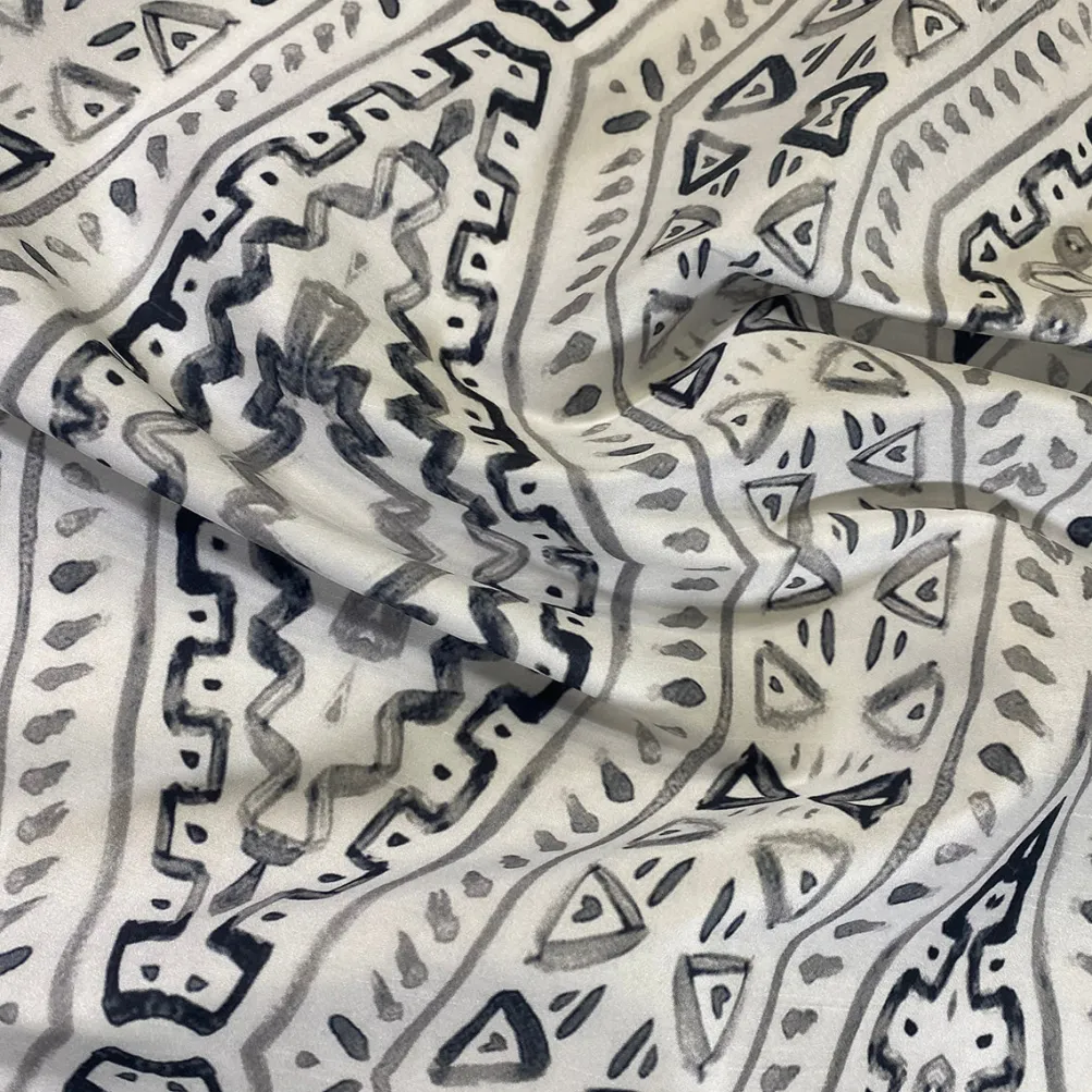Aztec Print (Dupioni) Table Runner in Steel Blue
