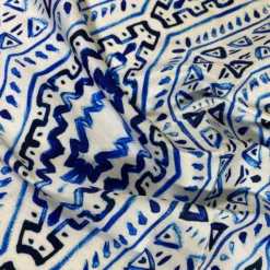 Aztec Print (Dupioni) Table Runner in Royal