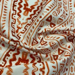 Aztec Print (Dupioni) Table Runner in Orange