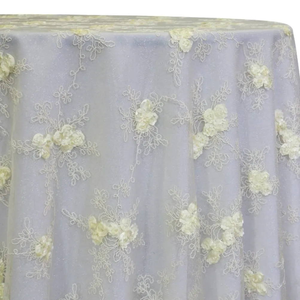 Baby Rose Embroidery Table Linen in Ivory