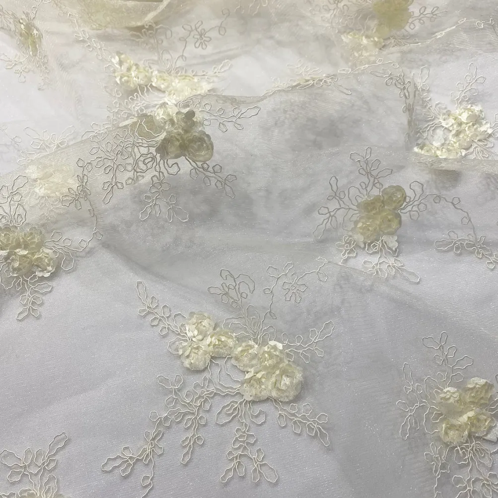 Baby Rose Embroidery Table Linen in Ivory